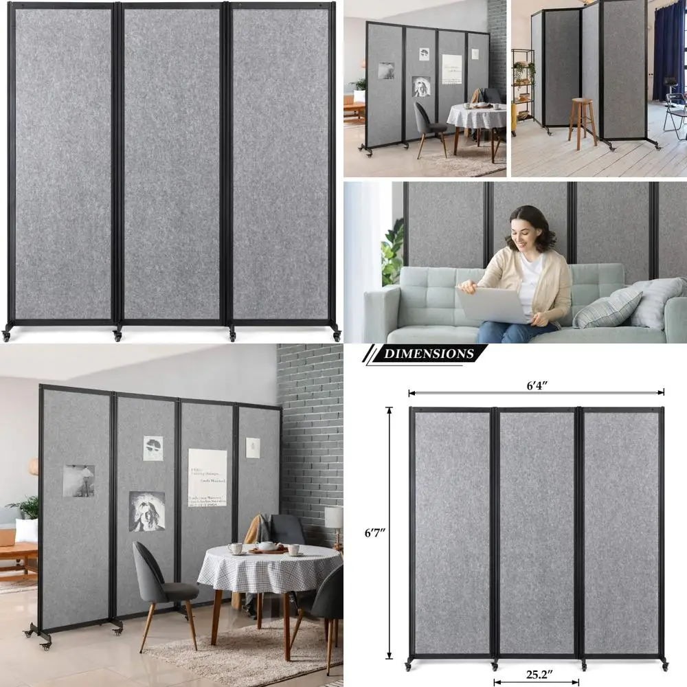 

Portable Office and Classroom Partitions - 6'4 Tall Privacy Dividers