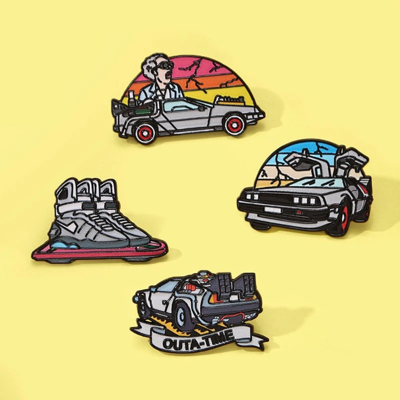 New Vintage Car Enamel Pin Badge Unisex Cartoon Retro Alloy Brooch for DIY Clothes Bags Shoes Hat Scarf T-shirt Jeans Decor