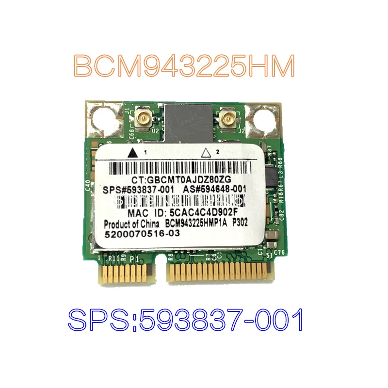 2026 Broadcom Wlan Adapter Bcm943225hm 593837 001 Half Mini Pci E Interface Notebook Internet Accessory
