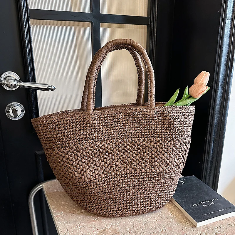 2026 New Extra Large Straw Tote Bag Lightweight Handmade Handbag Gift for Women Summer image 5