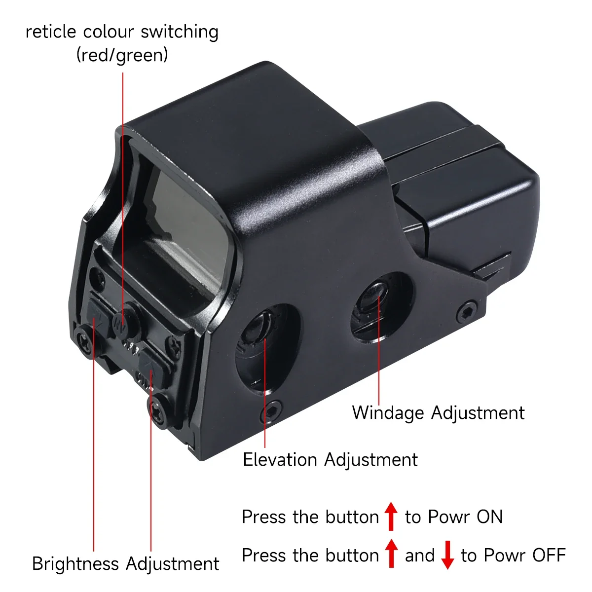 551 Holographic Sight Red Green Dot Sight Tactical Optical Collimator Hunting Rifle Airsoft Scope Precision Shooting 20mm Rail