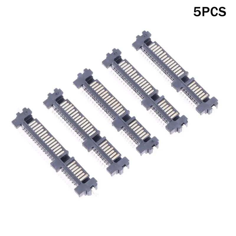5pcs Sinking Plate SSD Drive Connector Seat; 22PIN Male SATA Interface Socket with 7+15P Patch Type Port