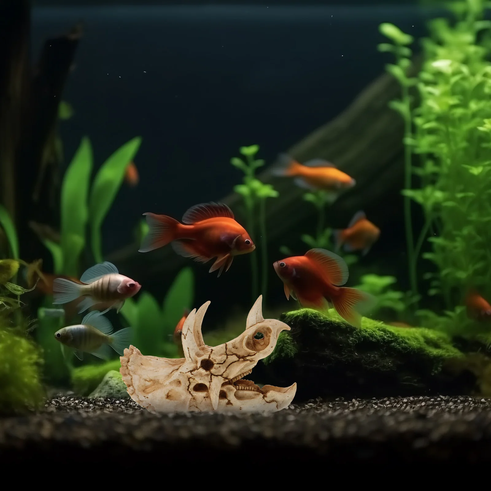 Resin Dinosaur Skull Hideout Ornament Safe Wear-Resistant Reptile Habitat Decoration Gecko Tank Accessories Gecko Hide