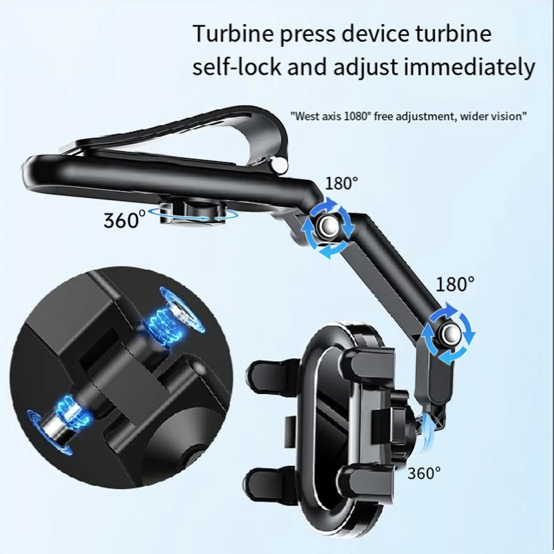 Подставка для телефона Вращающийся и выдвижной автомобильный держатель для телефона Солнцезащитный козырек Универсальный 1080 °   Вращающийся телефон