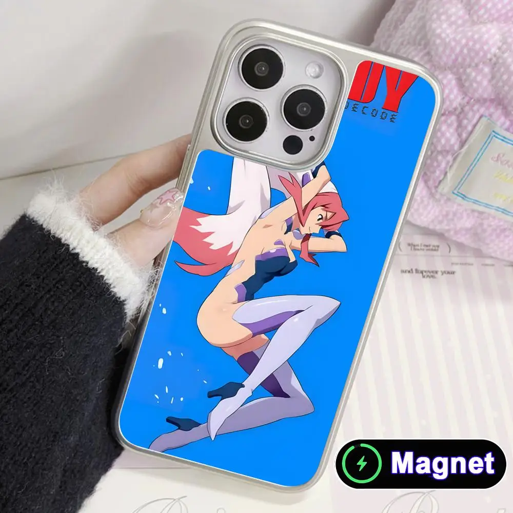 

Anime Birdy Mighty Silver Plating Magsafe Mobile Phone Case for iPhone 17 16 15 14 13 12 11 Air Pro Max Plus Colorful Cover