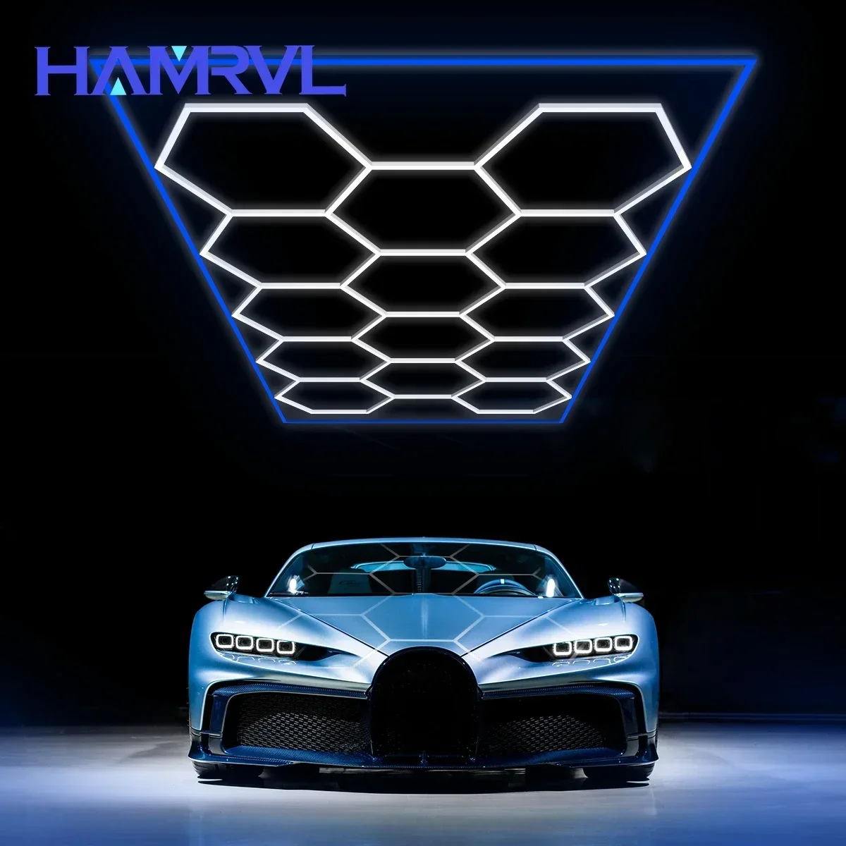 Car Detail Store Ceiling Hexagonal LED Lamp Honeycomb Shape Working RGB Colorful garage Cafe Gym Barbershop Decoration Lighting