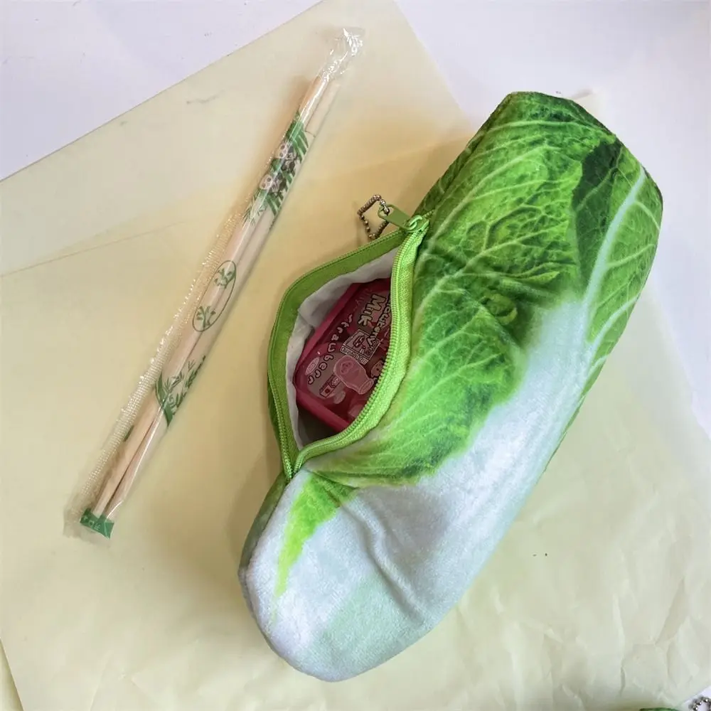 

Funny Vegetable Pencil Case Large-capacity Cabbage Plush Pencil Bag Carrot Simulated Food Stationery Storage Bag Cosmetic Bag