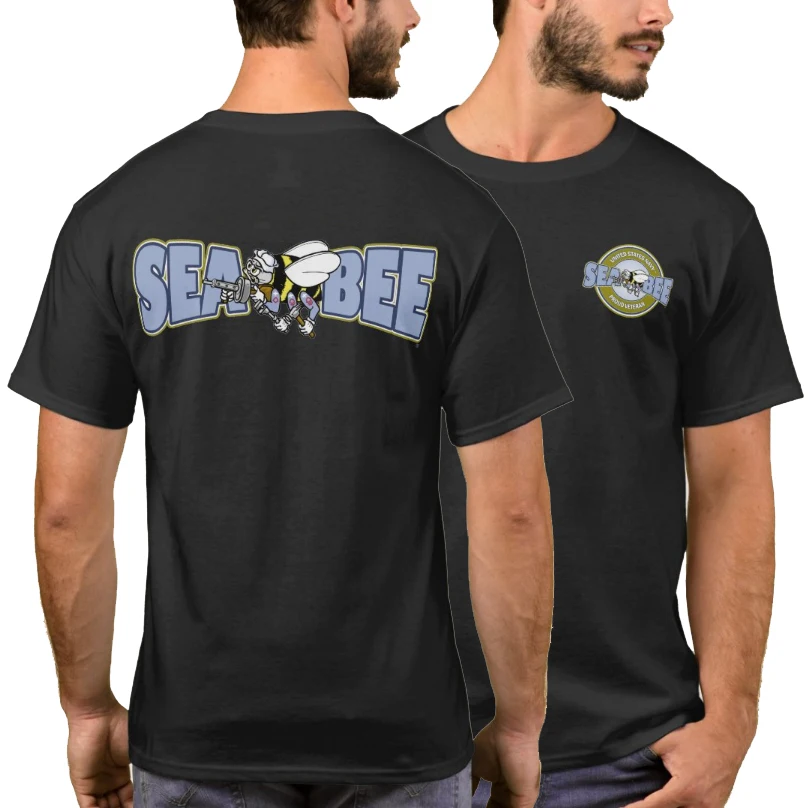 

Naval Construction Battalion Seabee Emblem T-Shirt 100% Cotton O-Neck Summer Short Sleeve Casual Mens T-shirt Size S-3XL