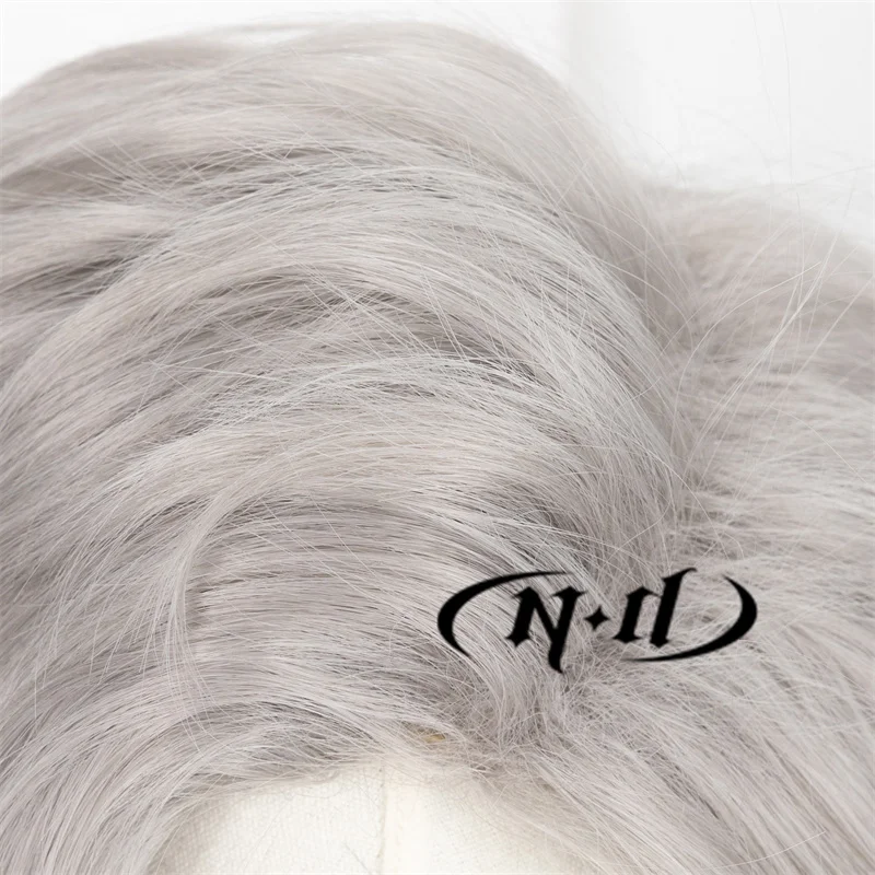 ND Sylus Game Love and Deepspace Cosplay Short Grey Hair Wigs Heat Resistant Kanekalon Synthetic Hair for Game Halloween Theme