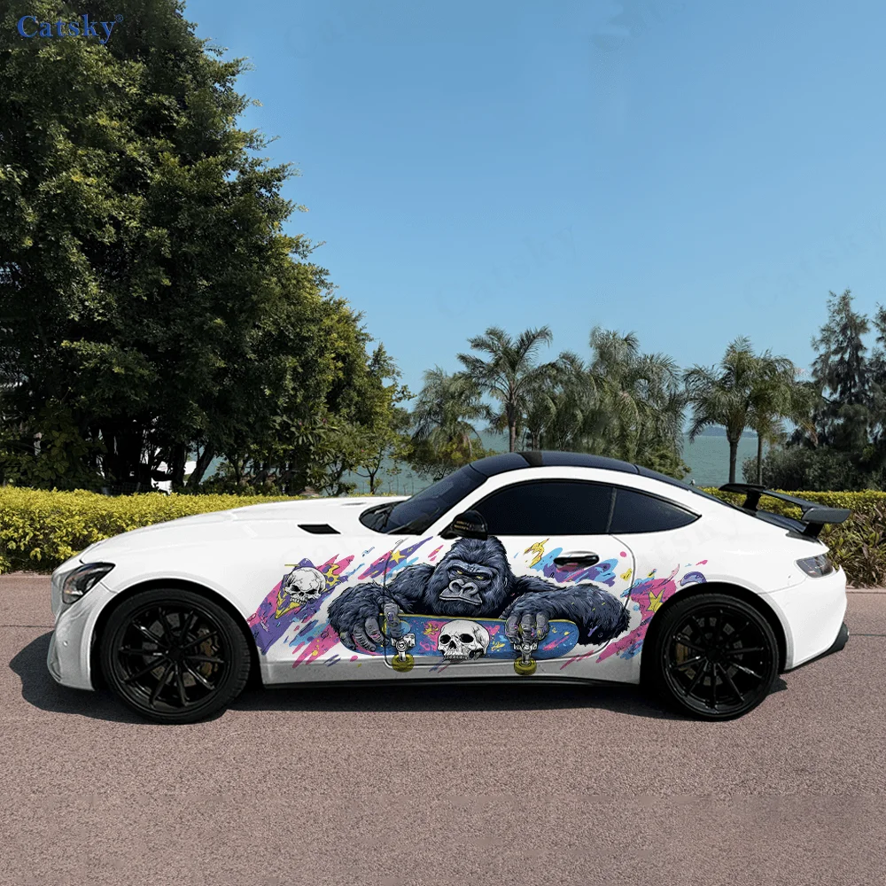 

Gorilla скейтбординг цветная автомобильная виниловая наклейка самоклеящаяся наклейка из ПВХ подходит для грузовиков внедорожник Декор автоаксессуары подарок