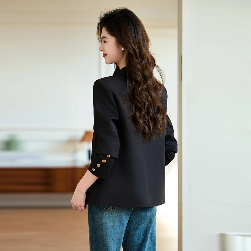 Navu luz verde casual feminino blazer primavera novo estilo solto versátil estudante jaqueta escritório senhoras único breasted casaco topos