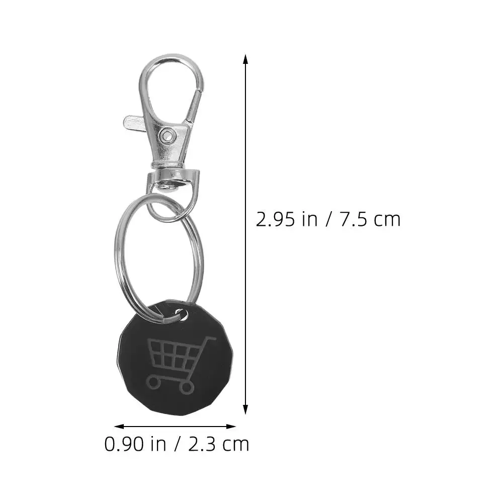 Shopping Cart Pendants Token Key Trolley Tokens Holder Quarter Keychain Keyring with Keychains Chip Stainless Steel