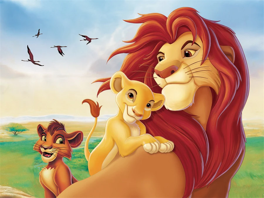 ديزني الأسد الملك سيمبا خلفية مخصصة الغابات الاطفال حفلة عيد ميلاد صور خلفية غروب الشمس استحمام الطفل راية ملصق الكرتون