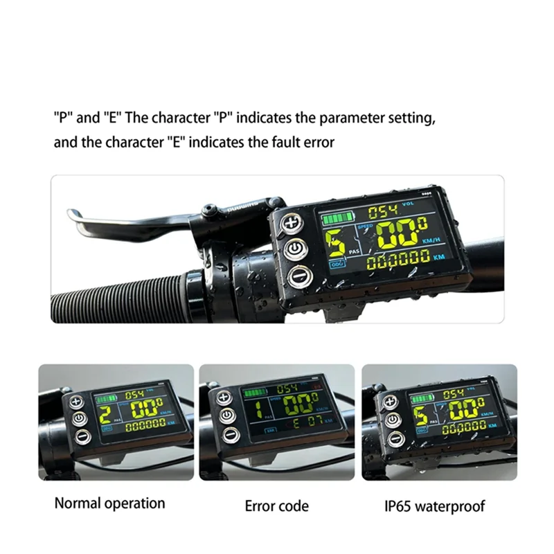 LCD-S866-Instrumento para bicicleta eléctrica, pantalla LCD a Color, 24V, 36V, 48V, modificación de bicicleta eléctrica, conector SM