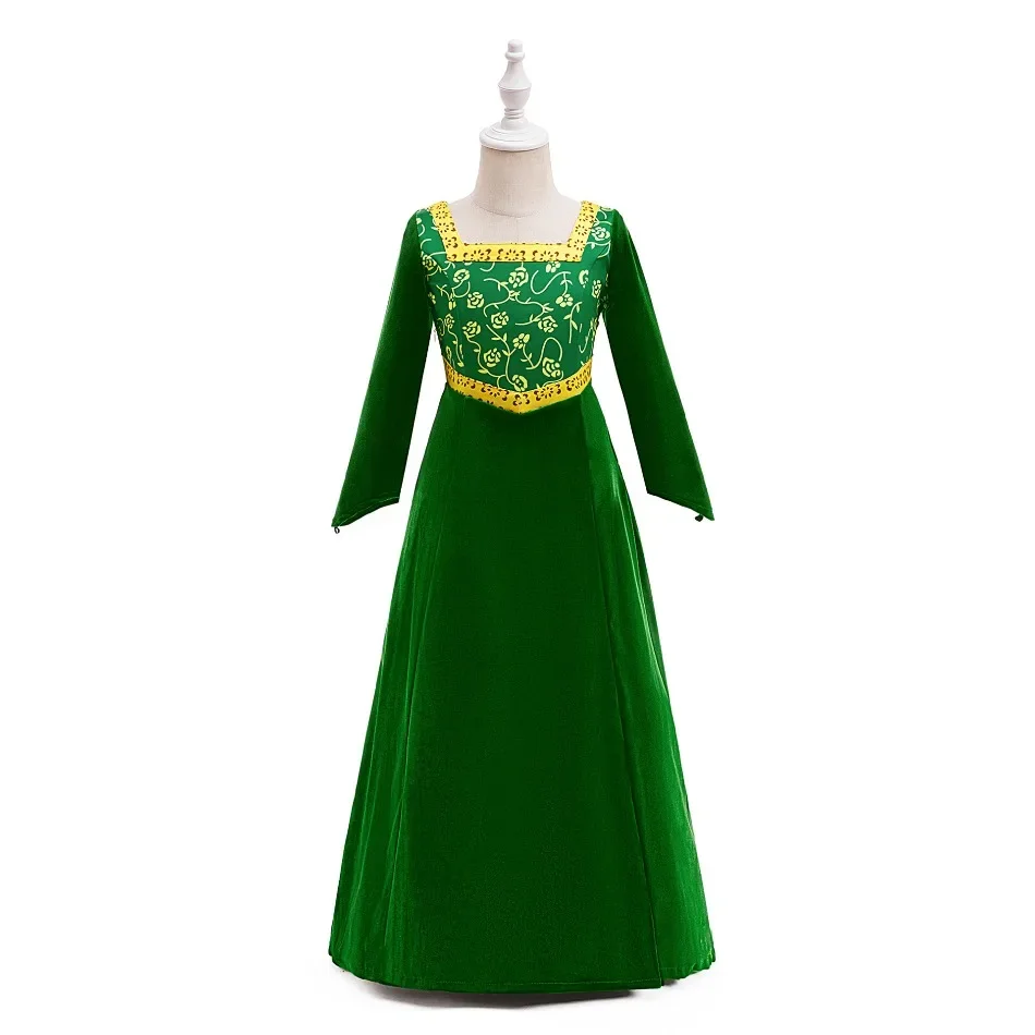 Fantasy Fiona Cosplay Girls Dress Carnival Christmas Halloween Costume Monster Green Birthday Party Dresses Kids Clothes ASQ03