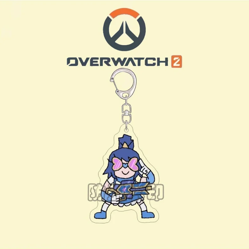 ccc GAME Overwatch HD Acrylic Keychain Ornament Backpack Hanging Decoration Accessories  Keyring Pendant  Shimada Hanzo view 5