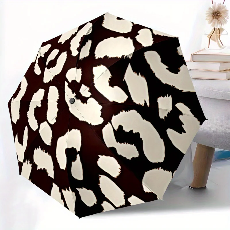 

1pc Automatic Open/Close Umbrella with One-Touch Button - Compact Folding Umbrella, Windproof 8-Rib Design, Lightweight Travel