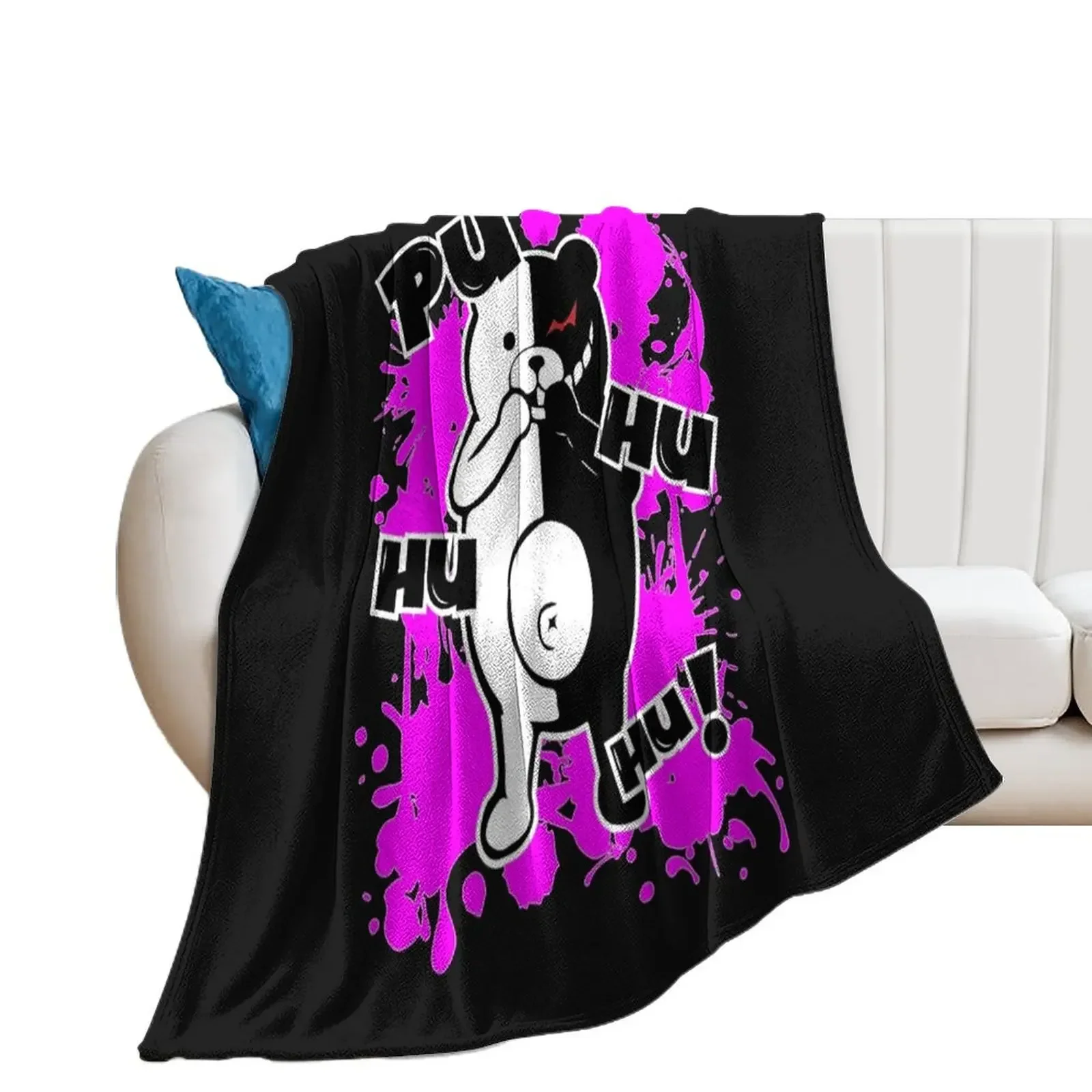 

Monokuma Danganronpa - Puhuhuhu Throw Blanket Moving Multi-Purpose Bed Soft Plush Plaid Blankets