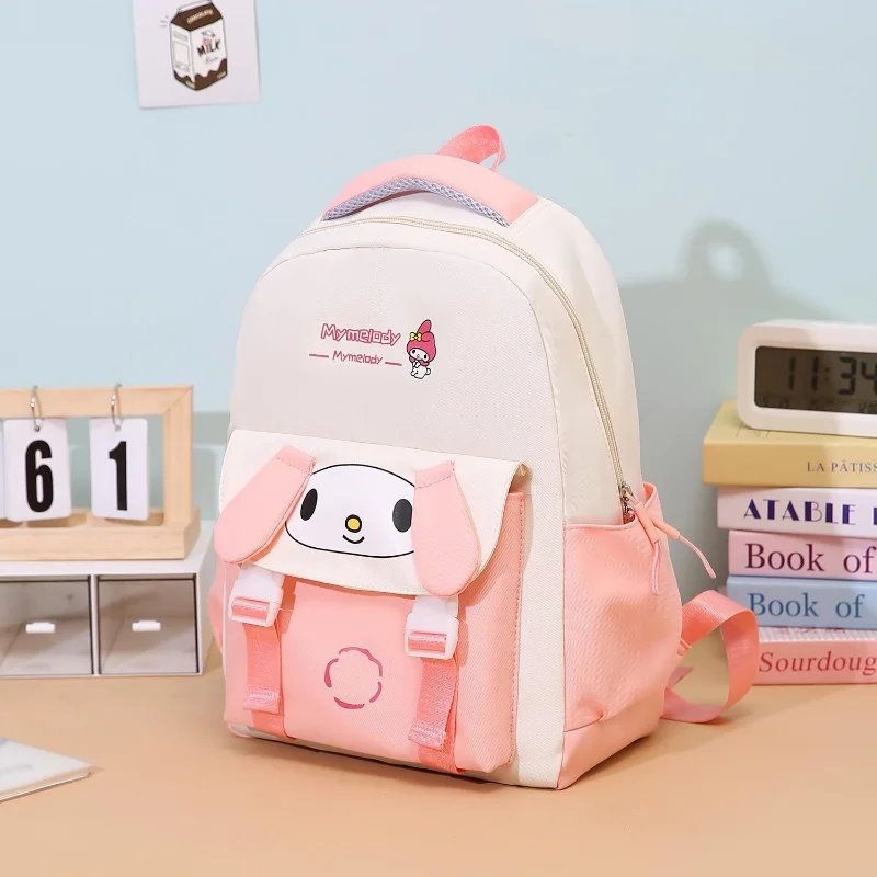 Sanrio Melody Cartoon Casual borsa da scuola di grande capacità studente Comfort Trend zaino leggero per la riduzione del carico