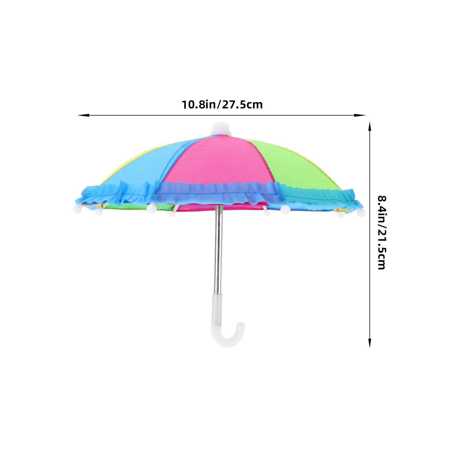 1 stks Mini Paraplu Leuke Regenboog Ontwerp Zachte Stof Kleine Paraplu Voor Meisjes Kids Fantasiespel Regen Accessoire Decor