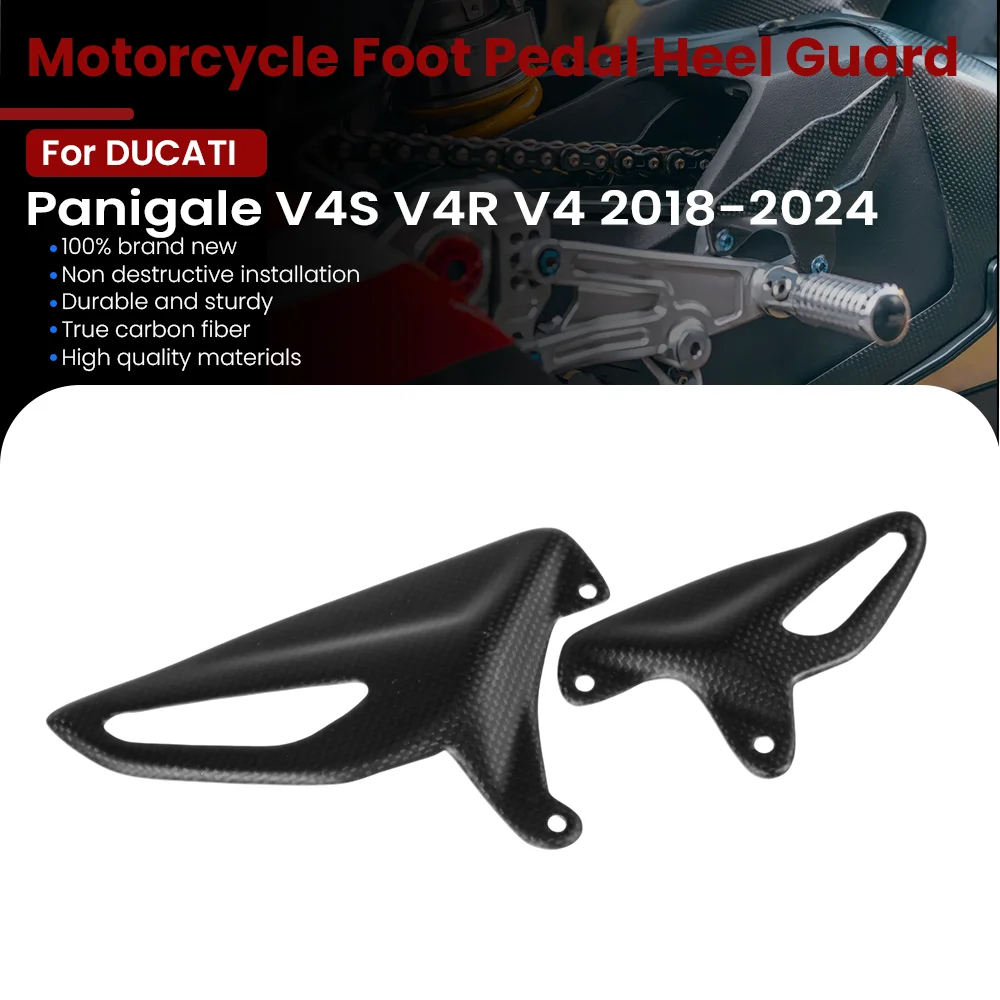 

﻿ Motorcycle Foot Pedal Heel Guard Carbon Fiber Pedals Accessories For DUCATI Panigale V4/S/R Streetfighter V2 V4/S2018-2024