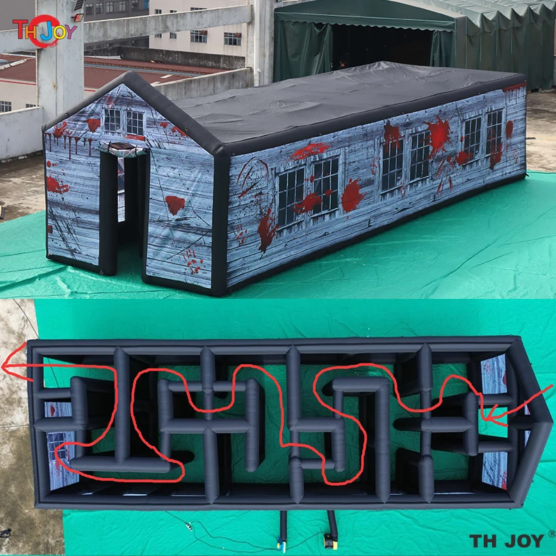 

Новый дизайн 15x4 м гигантский цирк тема надувной дом с привидениями надувной лабиринт арена Хэллоуин лабиринт головоломка игра на продажу