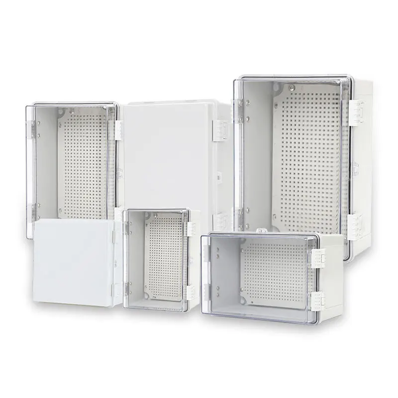 IP66 Waterproof Power Electrical Junction Box Outdoor Plastic Distribution Box with Gray/Transparent PC Enclosure