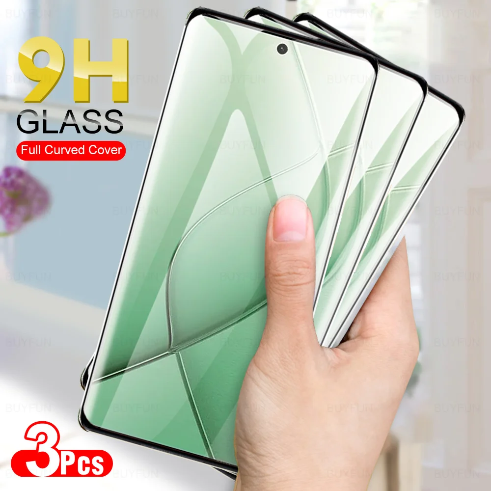 3Pcs 9H Curved Cover Glass For Tecno Spark 20 Pro+ Tempered Glass Spark20 Pro Plus 20 ProPlus 20ProPlus 4G KJ7 Screen Protectors