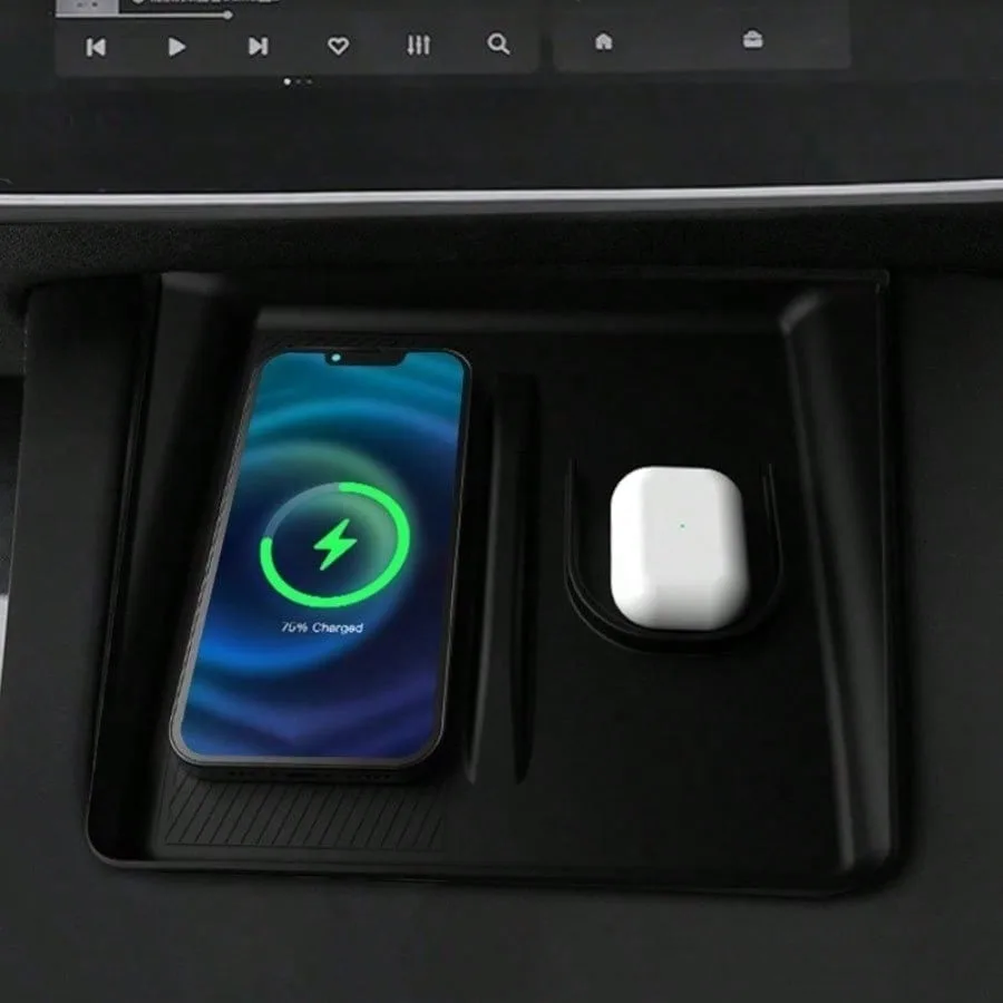 Wireless Charging Silicone Pad for Headphones Anti-Slip Center Console Mat New Version Car Interior Accessories for Tesla Model 3 Model Y view 7