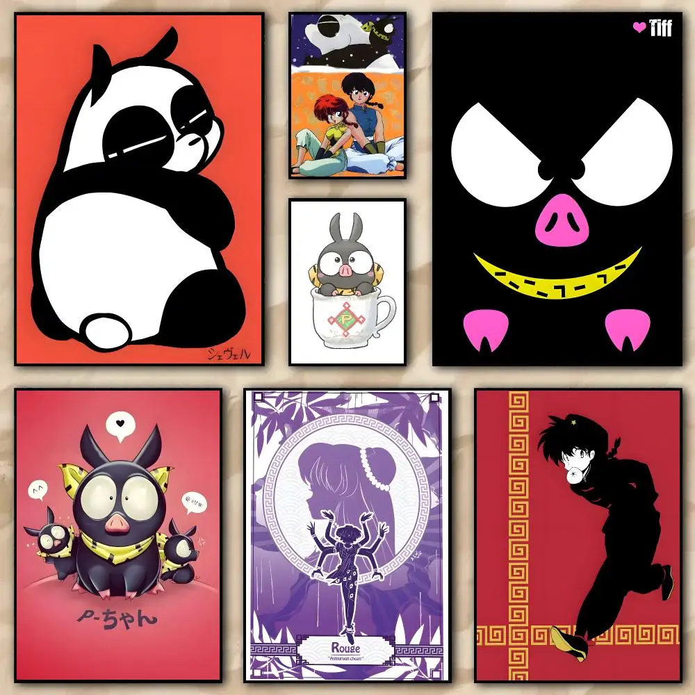 Anime P Chan R-Ranma Poster Decorative Wall Art Stickers Mural for Home Living Room Hallway Decor Gift