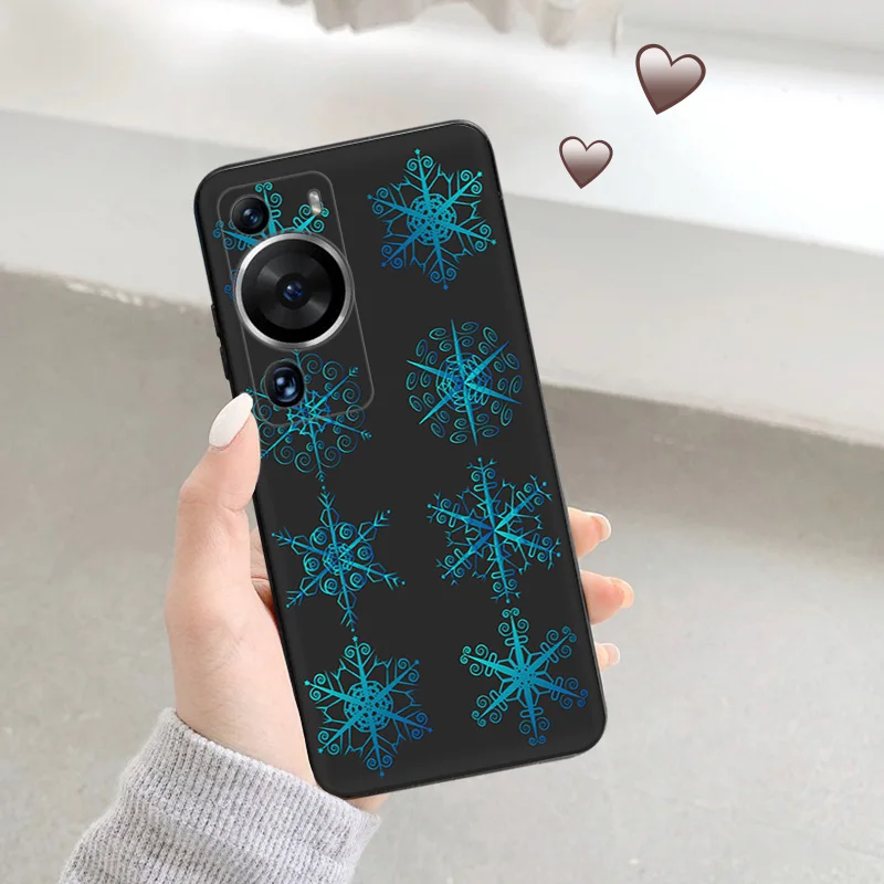 Silicone Black Phone Case for Motorola G200 5G G30 G31 One Fusion Snowflake Ice Deer Huawei P40 P30 P20 P Smart iphone6 Cover