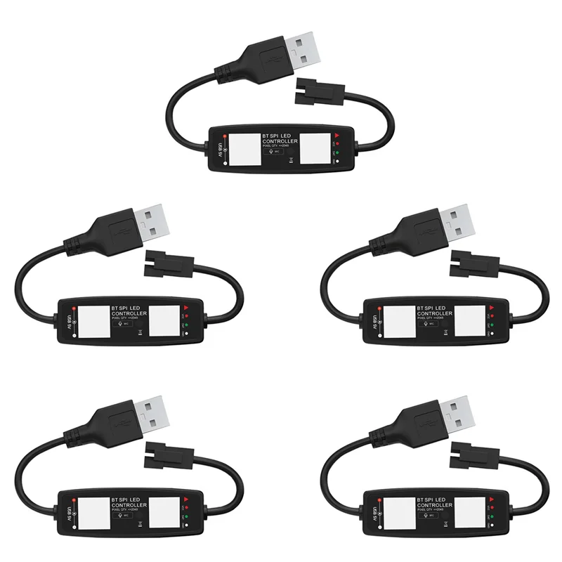 ABGI-5X WS2812B светодиодный контроллер Bluetooth APP управление музыкальный контроллер для SK6812 WS2811 WS2812 светодиодная пиксельная световая лента USB 5 В