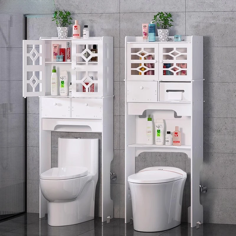 

Shelf above the toilet Toilet Smart toilet storage rack Floor-to-ceiling bathroom storage cabinet Multi-layer wall cabinet Water