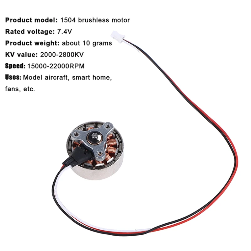 1Pc 1504 Borstelloze Motor 7.4V Pan-Tilt Vliegtuigen Voor 4 Assen Afstandsbediening Vliegtuigen Quadcopter Modelvliegtuigen accessoires