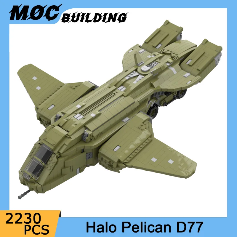 

WW2 Military Series MOC Building Blocks Pelican D77 Aircraft Model Marine Corps Troop Transport Plane DIY Assembled Bricks Toys