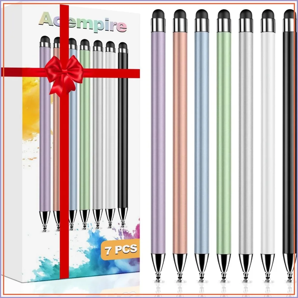7-Pack 2-in-1 Stylus Pen for Touch Screens, High Precision, Universal for iPad, iPhone, Samsung, Android, Tablets (Multicolor)
