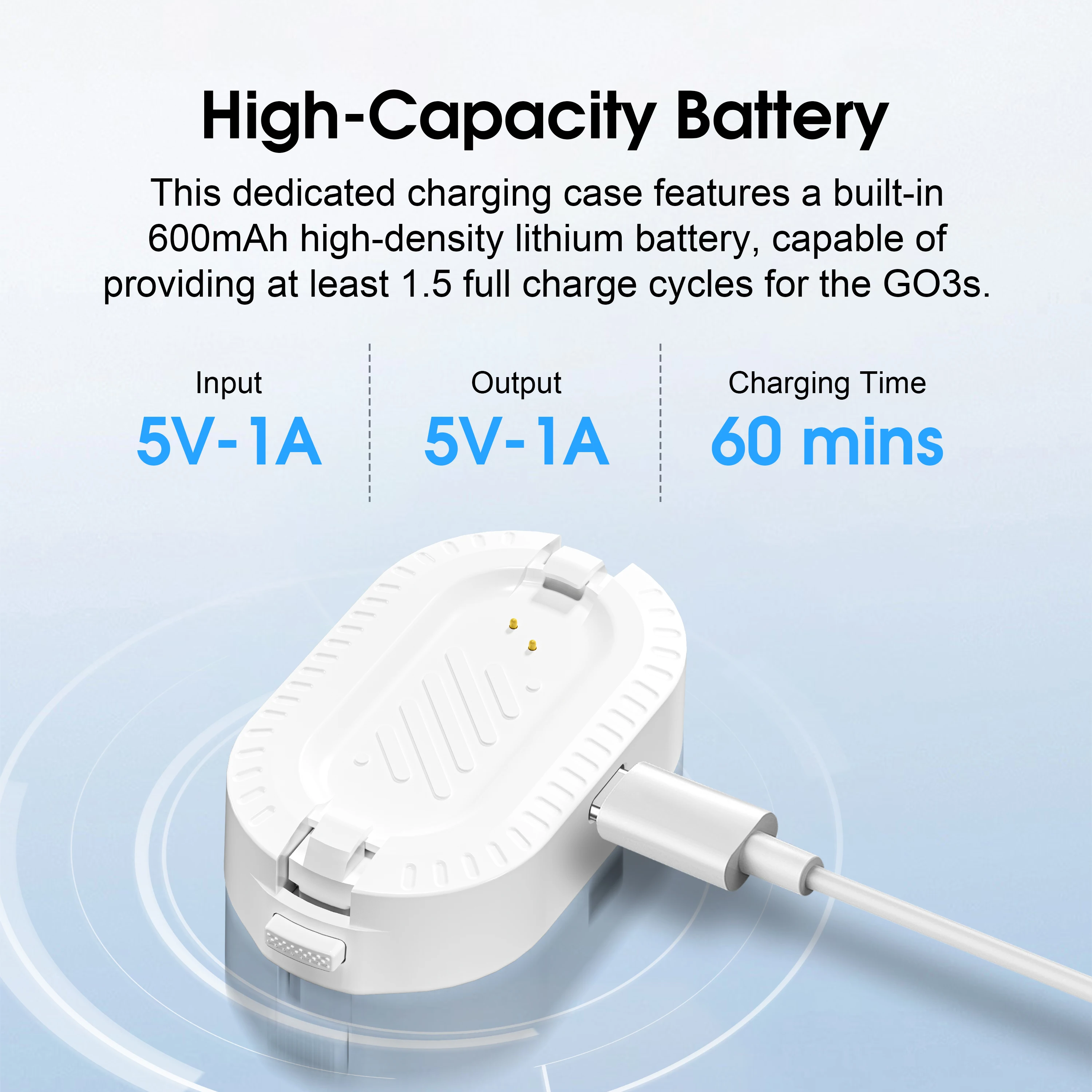 600mAh Power Supply Battery For Insta360 GO3 / GO 3S Camera Accessories Quick Release Magnetic Expansion Battery Pack