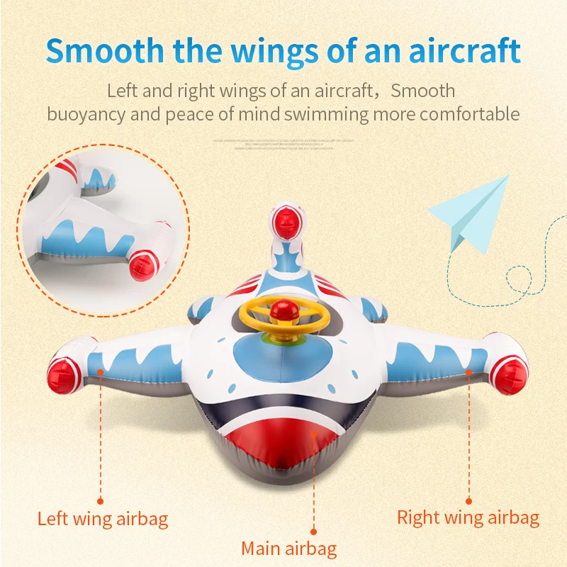 Anello di nuoto per bambini bambini gonfiabile in PVC Swim Circle Cartoon Airplane Seat Boat accessori per piscina galleggiante per giocattoli per bambini