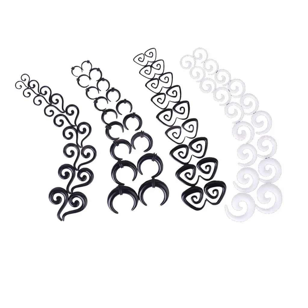 18 szt. Zestaw do rozciągania uszu 14G-00G akrylowy spiralny ślimak Piercing biżuteria — zdjęcie 6