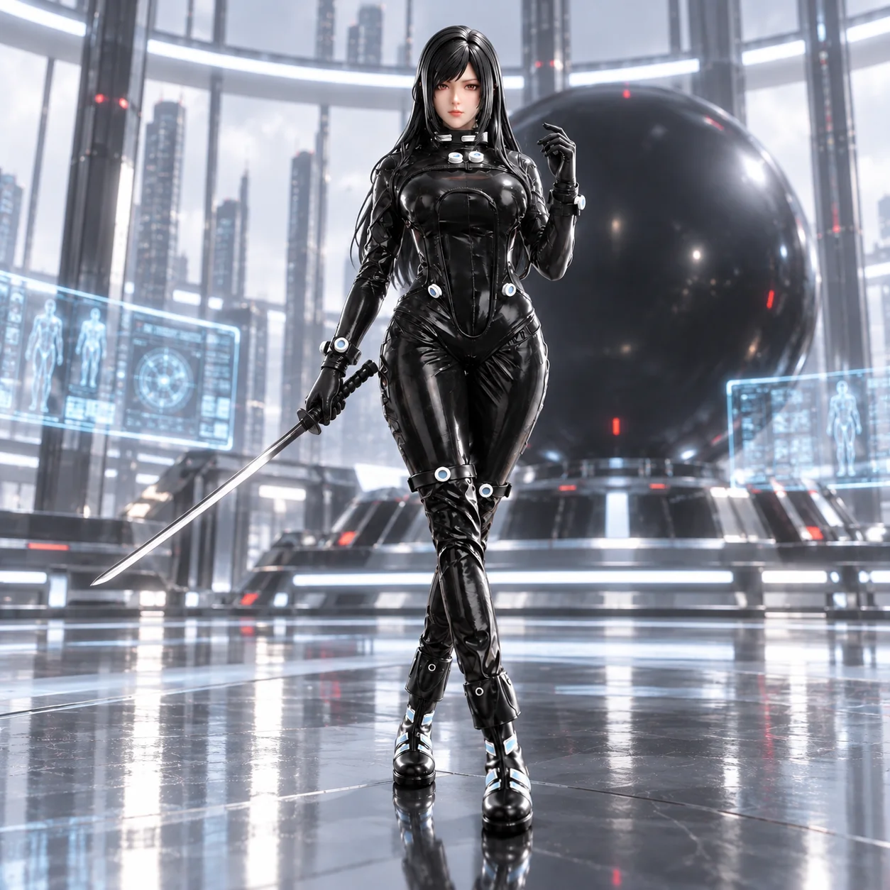 Shimohira Reika figure Anime battle figurine, in dark style, made of platinum silicone material, with a built-in skeleton