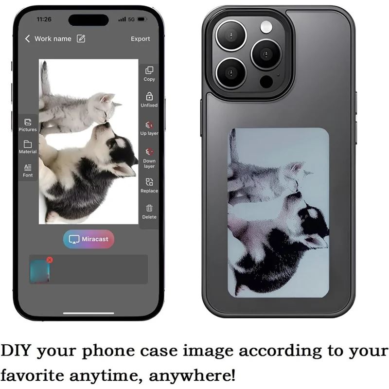 SYW-Smart Photo Rear Projection DIY Phone Case Instantly Displays Photos On Back Cover For Iphone