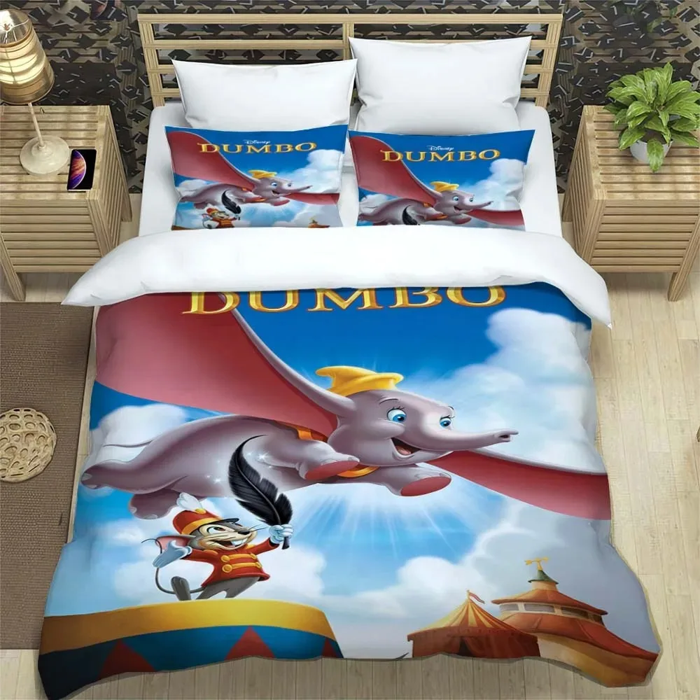 Cute gift disney dumbo duvet cover pillowcase home room bedroom decoration, boy girl cartoon bedding, duvet cover pillowcase