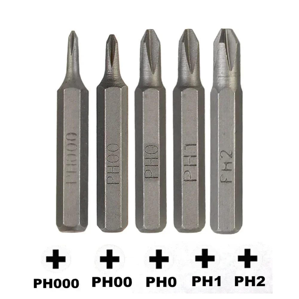 Screwdriver Bit H4×28mm Cross Screwdriver Magnetic Bits PH0000 PH000 PH00 PH0 PH1 PH2 4mm Hex Shank Nutdrivers Hand Tools