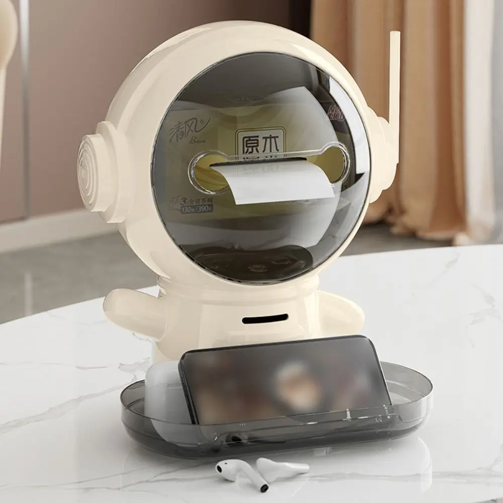 Multi-functional Astronaut Tissue Box Phone Stand Light Luxury Space Man Napkin Box Piggy Bank Large Capacity Paper Dispenser