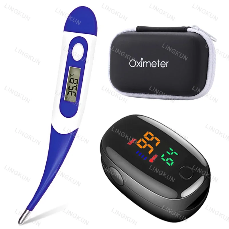 Baby Thermometers Pulse Oximeter Finger Digital Thermometer Accurate Oral Armpit Temperature Reading Fever Alert Termometer