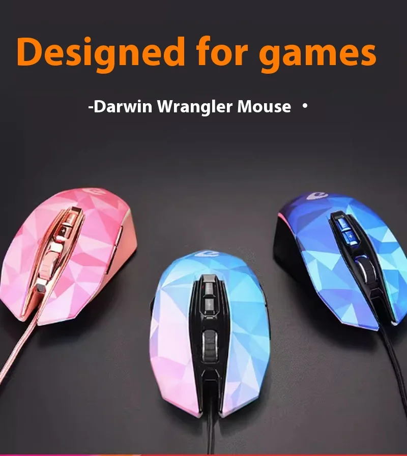 

Daryou Game Mouse Em925 Game Macro Programming Wired Mouse Rgb Cool Light Effect Esports Computer Diamond Edition Mouse