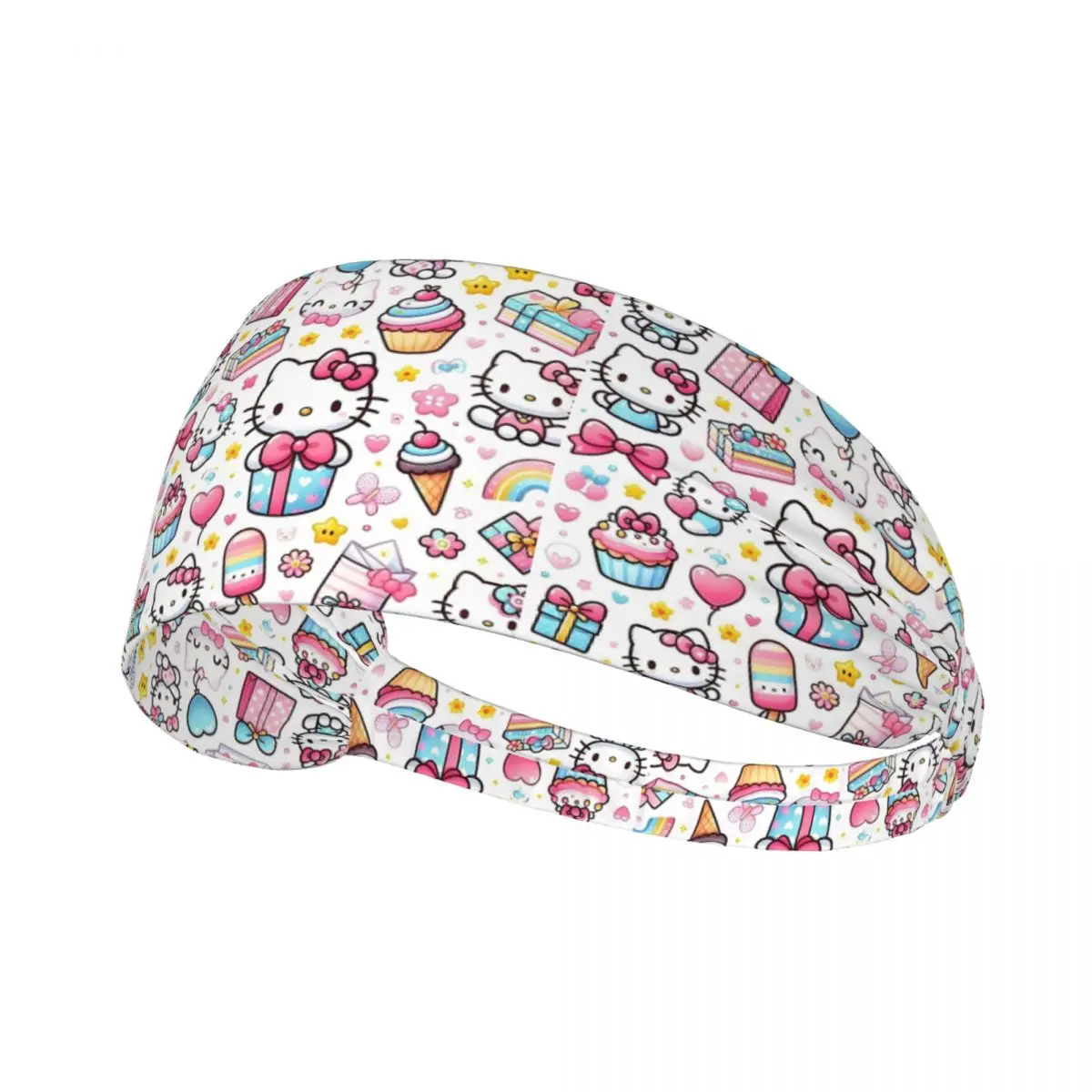 

Custom Cartoon Hello Kitty Anime Sports Sweatband for Running Japan Cute Absorbent Headband Men Women