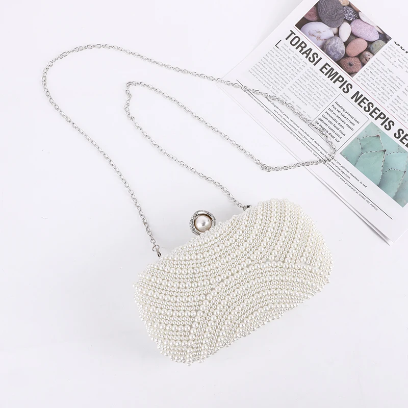 Wholesale New Fashion High Quality Evening Bag Designer Beaded Wedding Pearl Hand Bags Women Money Clutch Evening Bags