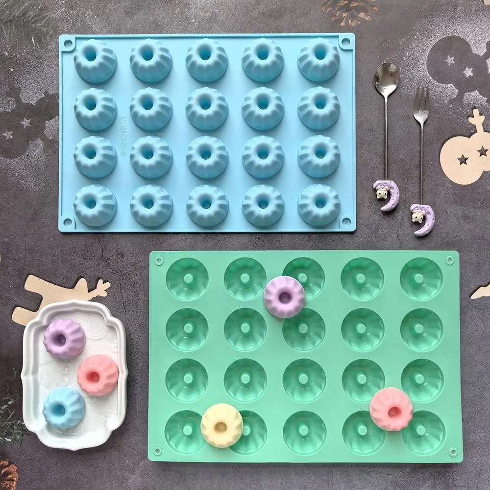 20 Cavities Chocolate Baking Mold Food Grade Flexible Cake Decorating Tool Reusable DIY 3D Swirl Gummy Silicone Mould