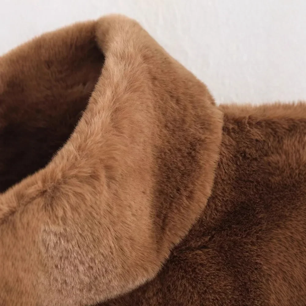 

Sleeveless Top Elegant Style Polyester Fabric Mid-Length Vest New 2025 Women's Fashionable Pure Color Half High Collar